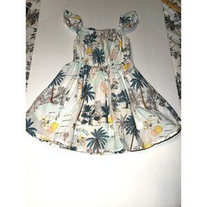 Janie and Jack Tropical Island Flutter Sleeve Fulled Lined Kids Dress 2T